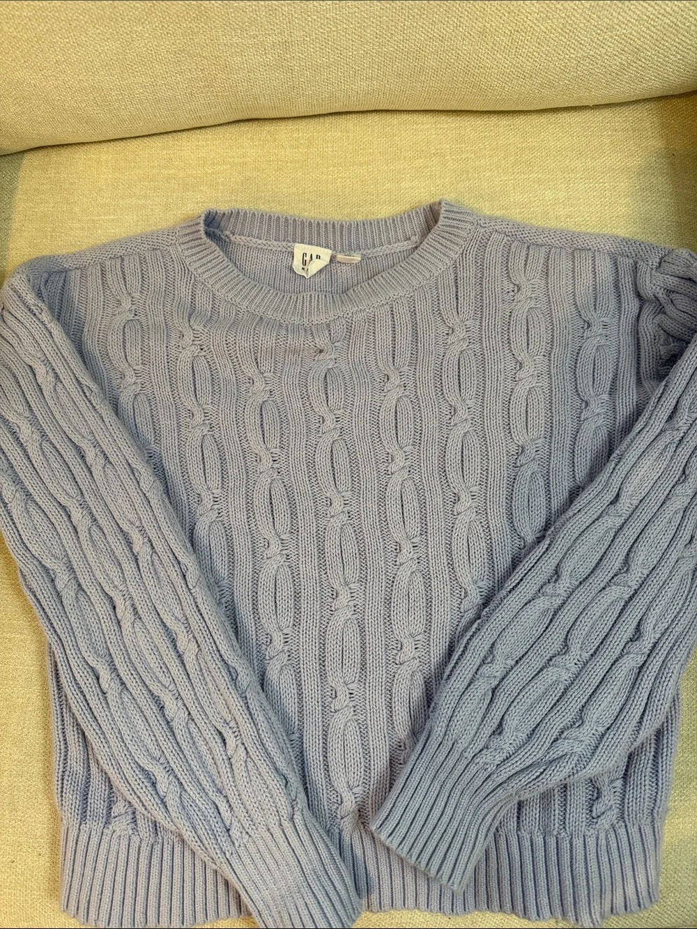 GAP Cable Knit Crewneck Sweater - Lavender Blue